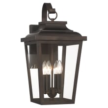 Irvington Manor 4 Light 21" Tall Outdoor Wall Sconce with Clear Glass
