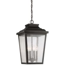 Irvington Manor 4 Light 13" Wide Outdoor Pendant with Clear Seeded Glass Shade