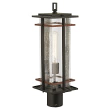 San Marcos 1 Light 6-1/2" Wide Outdoor Single Head Post Light with Seeded Glass Shade