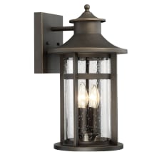 Highland Ridge 4 Light 18" Tall Outdoor Wall Sconce with Clear Crackled Glass