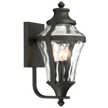 Libre 3 Light 17" Tall Outdoor Wall Sconce with Water Glass Shade