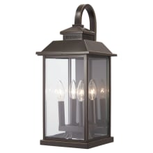 Miner's Loft 4 Light 20-3/4" Tall Outdoor Wall Sconce with Clear Square Glass Shade
