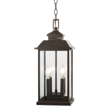 Miner's Loft 4 Light 8-1/2" Wide Outdoor Mini Pendant with Clear Square Glass Shade
