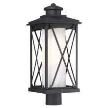 Lansdale 21" Tall Single Head Post Light with Etched Opal Glass