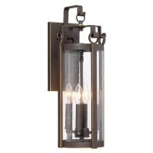 Somerset Lane 4 Light 21" Tall Outdoor Wall Sconce with Clear Seeded Glass