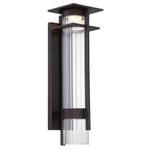 Kittner 21" Tall LED Outdoor Wall Sconce with Clear Ribbed Glass