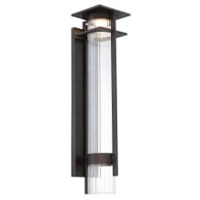 Kittner 26" Tall LED Outdoor Wall Sconce with Clear Ribbed Glass