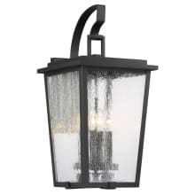 Cantebury 4 Light 23" Tall Outdoor Wall Sconce with Clear Seeded Glass