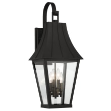 Chateau Grande 4 Light 28" Tall Outdoor Wall Sconce with Clear Glass