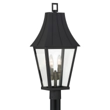 Chateau Grande 4 Light 28" Tall  Post Light with Clear Glass
