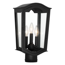 Houghton Hall 3 Light 16" Tall Post Light with Clear Glass