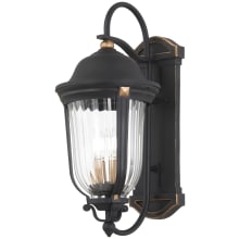 Peale Street 4 Light 28" Tall Outdoor Wall Sconce with Fluted Glass Shade