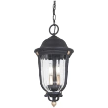 Peale Street 3 Light 10" Wide Outdoor Pendant with Fluted Glass Shade