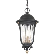 Peale Street 4 Light 12" Wide Outdoor Pendant with Fluted Glass Shade