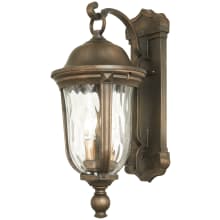 Havenwood 3 Light 22" Tall Outdoor Wall Sconce with Clear Hammered Glass