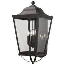 Savannah 4 Light 29" Tall Outdoor Wall Mount with Clear Glass