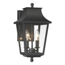 Altimeter 2 Light 15" Tall Outdoor Wall Sconce with Clear Glass Shade