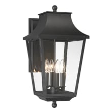 Altimeter 4 Light 22" Tall Outdoor Wall Sconce with Clear Glass Shade