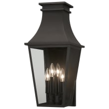 Gloucester 4 Light 23" Tall Outdoor Wall Sconce with Clear Glass
