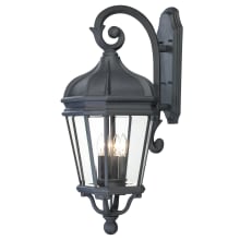 Harrison 4 Light 33-1/2" Tall Outdoor Wall Sconce with Clear Beveled Glass