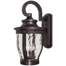 Merrimack 3 Light 20" Tall Outdoor Wall Sconce with Hammered Glass Shade