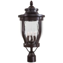 Merrimack 3 Light 23" Tall Post Light with Hammered Glass Shade