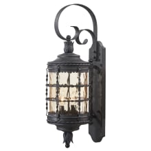 Mallorca 2 Light 28" Tall Outdoor Wall Sconce with Champagne Hammered Glass