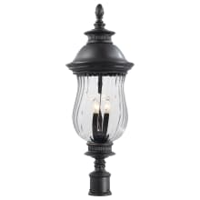 Newport 4 Light 33" Tall Post Light with Clear Optic Glass