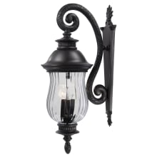 Newport 4 Light 34" Tall Outdoor Wall Sconce with Clear Optic Glass