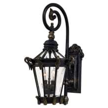 Strtatord Hall 2 Light 25" Tall Outdoor Wall Sconce with Clear Beveled Glass