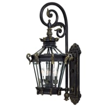 Stratford Hall 4 Light 33-1/2" Tall Outdoor Wall Sconce with Clear Beveled Glass
