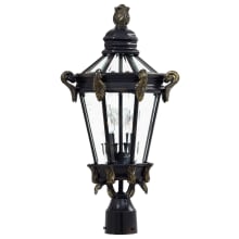 Stratford Hall 2 Light 23-1/2" Tall Post Light with Clear Beveled Glass