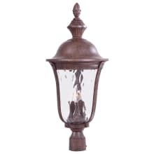 Ardmore 3 Light 29" Tall Post Light with Clear Hammered Glass