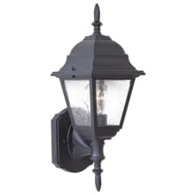Bay Hill 1 Light 16.5" Tall Bottom Mount Outdoor Wall Sconce with Clear Seeded Glass Shade