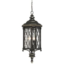 Bexley Manor 4 Light 32" Tall Outdoor Pendant with Clear Beveled Glass