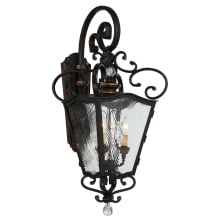 Brixton Ivey 3 Light 32.25" Tall Outdoor Lantern with Clear Ripple Glass