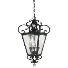 Brixton Ivey 3 Light 13.25" Wide Outdoor Pendant with Clear Ripple Glass