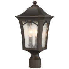 Solida 3 Light 8-1/2" Wide Landscape Single Head Post Light with Seedy Glass Shade