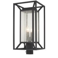 Harbor View 4 Light 23" Tall Ever-Pro Post Light with Clear Seedy Glass