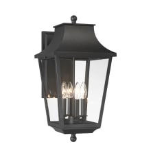 Altimeter 4 Light 22" Tall Outdoor Wall Sconce with Clear Glass Shade