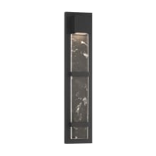 Sol 24" Tall LED Outdoor Wall Sconce with Etched Glass Shade - ADA Compliant