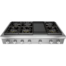 Professional Series 48 Inch Wide 6 Burner Gas Rangetop with Griddle