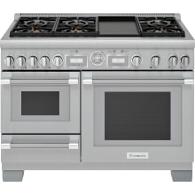 Pro Grand® 48 Inch Wide 4.9 Cu. Ft. Slide In Dual Fuel Range with Steam Oven and Griddle