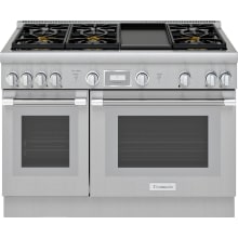 Pro Harmony® 48 Inch Wide 4.6 Cu. Ft. Slide In Gas Range with 6 Burners and Griddle