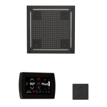 Hydrovive Steam Shower Kit - Includes 5" Recessed Control Panel, 18" Square Light, Sound Shower Head, and Square Steam Head