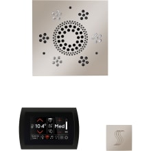 SignaTouch Steam Shower Kit - Includes Control Panel, Square Light and Sound Shower Head, and Square Steam Head