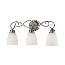 Chatham 3 Light 23" Wide Bathroom Vanity Light with White Glass Shades