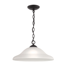 Conway Single Light 15" Wide Pendant with White Glass Shade