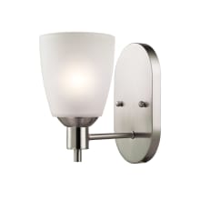 Jackson Single Light 8" Tall Wall Sconce with White Glass Shade