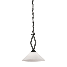 Tribecca Single Light 12" Wide Pendant with White Glass Shade